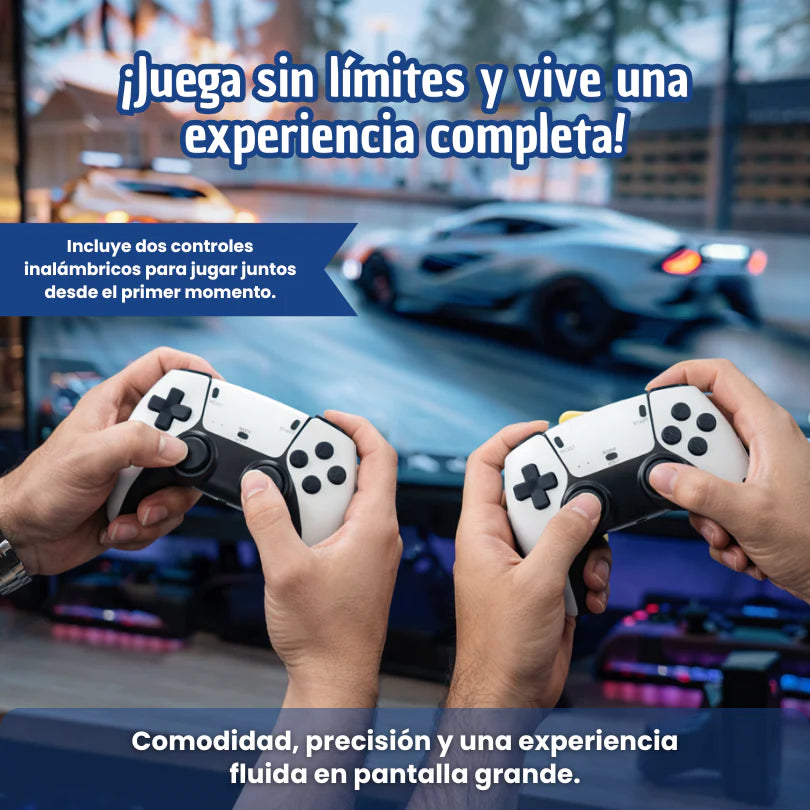 Mini Consola Retro Tipo PS5 + 2 Mandos 🎮 Más de 40.000 juegos clásicos