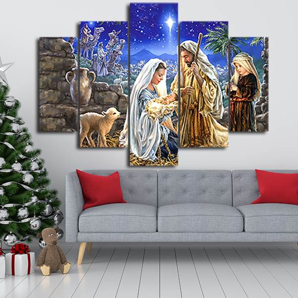 CUADROS NAVIDEÑOS DECORATIVOS set x5🎅🏻🎄