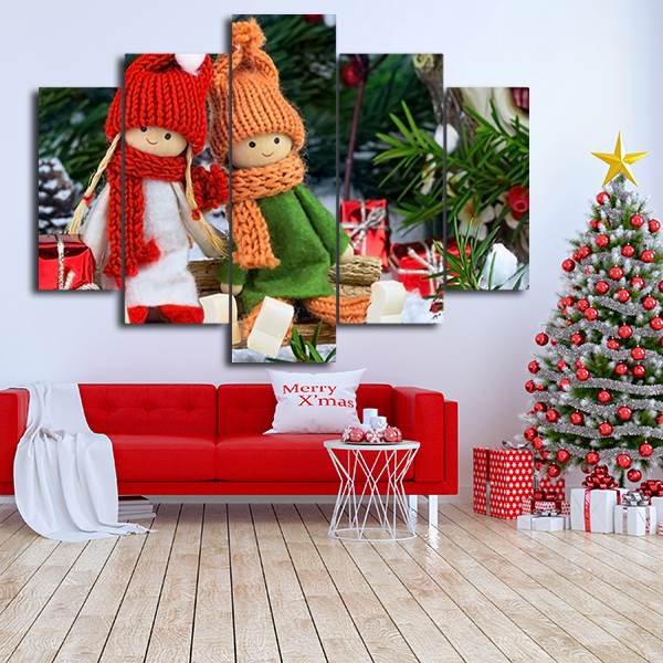 CUADROS NAVIDEÑOS DECORATIVOS set x5🎅🏻🎄
