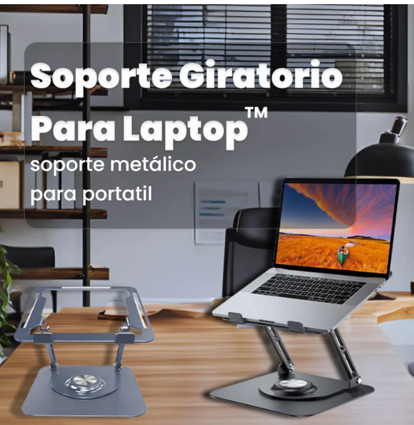 GiraPro®️ Soporte de Laptop con Rotación 360°
