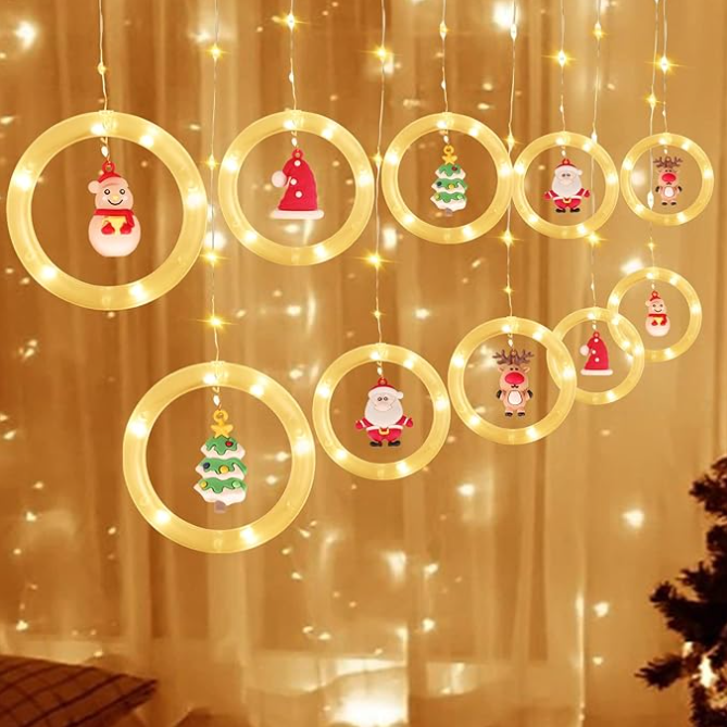 LUCES NAVIDEÑAS COLGANTES LED CON FIGURAS🎄✨