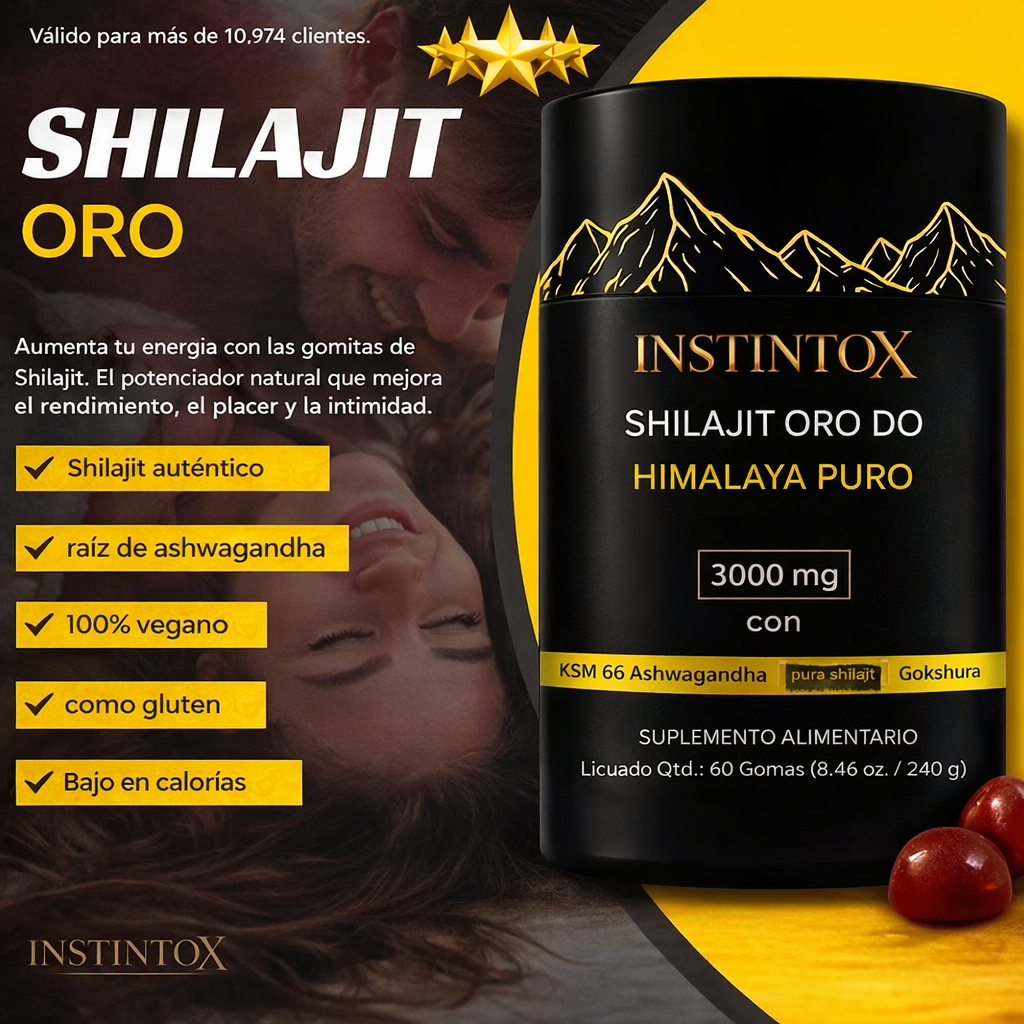 Gomitas de Shilajit puro del Himalaya Paquete 2 en 1 - 120 GOMITAS