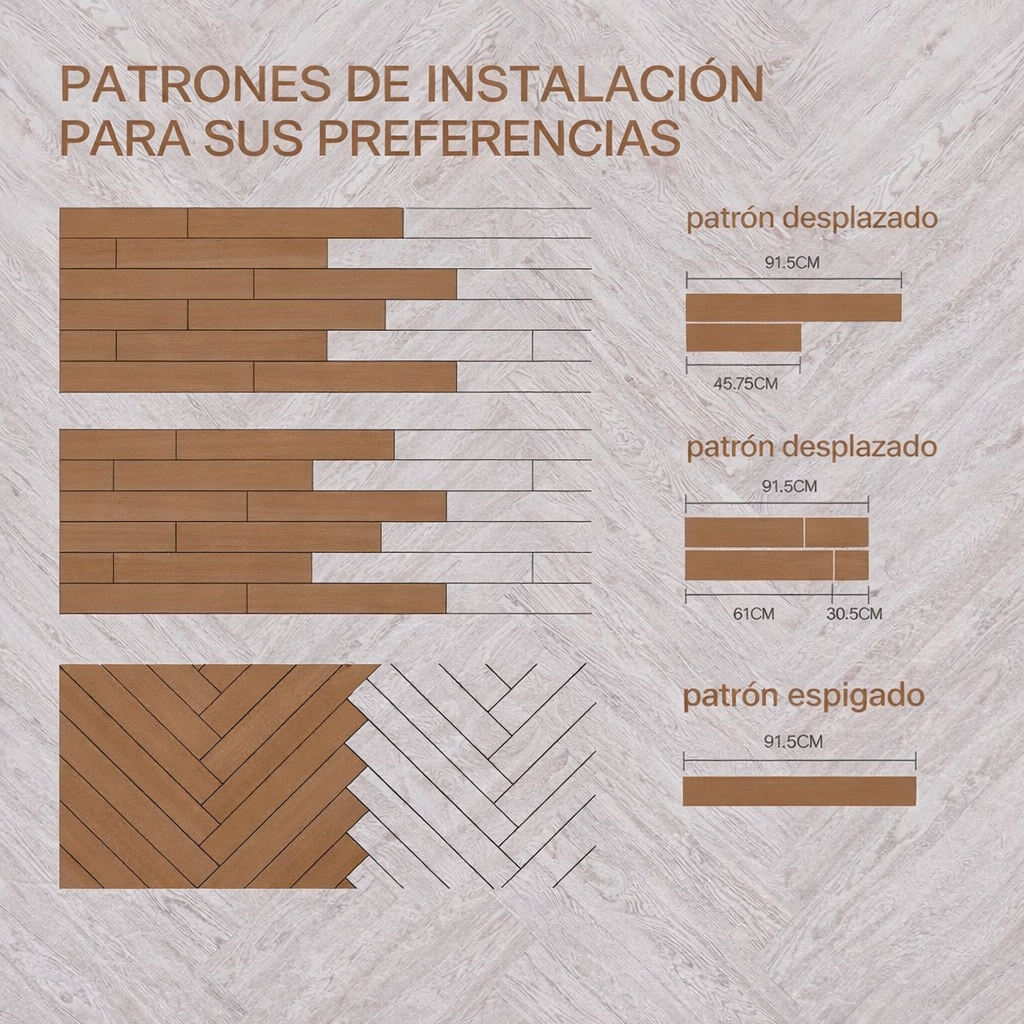 Baldosa Adhesiva Gris Maderoso caja por 36 piezas