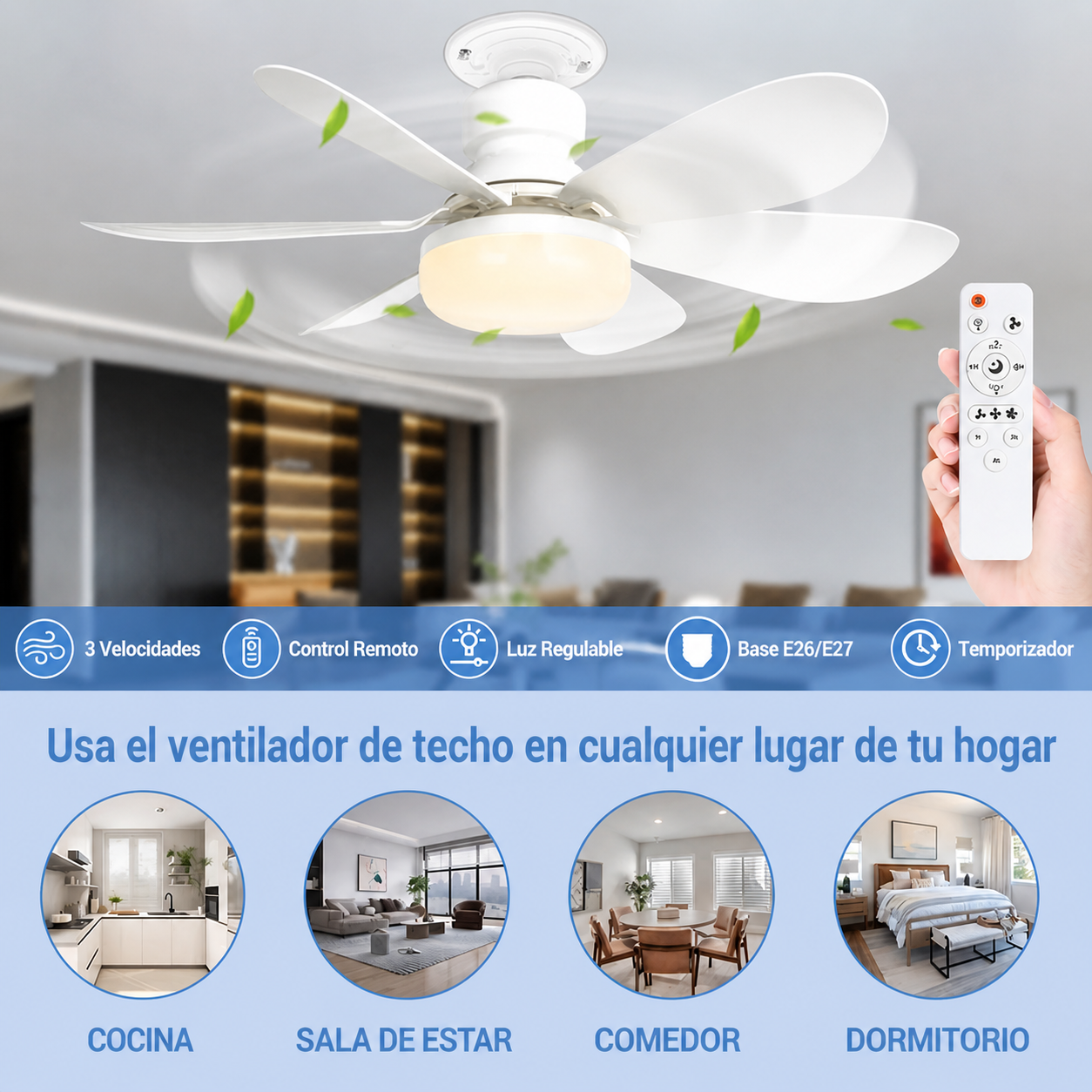 Bombillo Led Con Ventilador