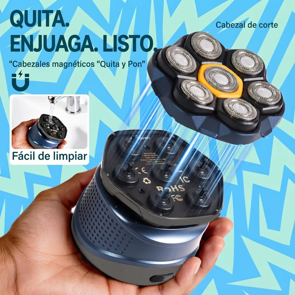 Afeitadora eléctrica 7D para cabeza y cuerpo