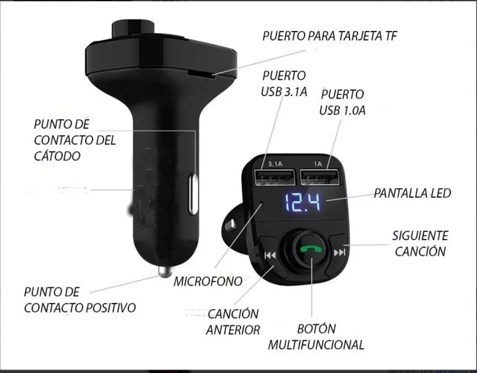 Convertidor a Bluetooth + Soporte 360° COMBO PREMIUM®️🚗