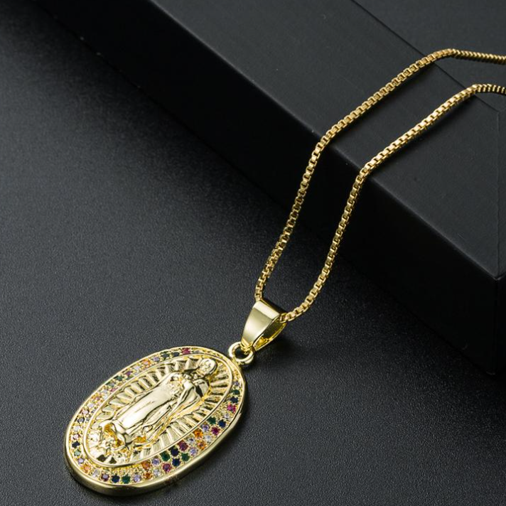 Collar Colgante Virgen María Compra 1 y recibe otro totalmente GRATIS.🎁