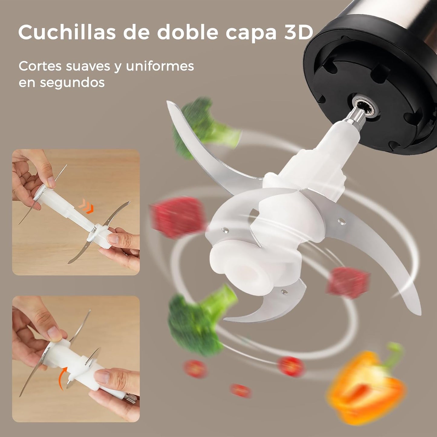 Picador Eléctrico Inox 2 L Profesional + 🎁 EBOOK de Recetas