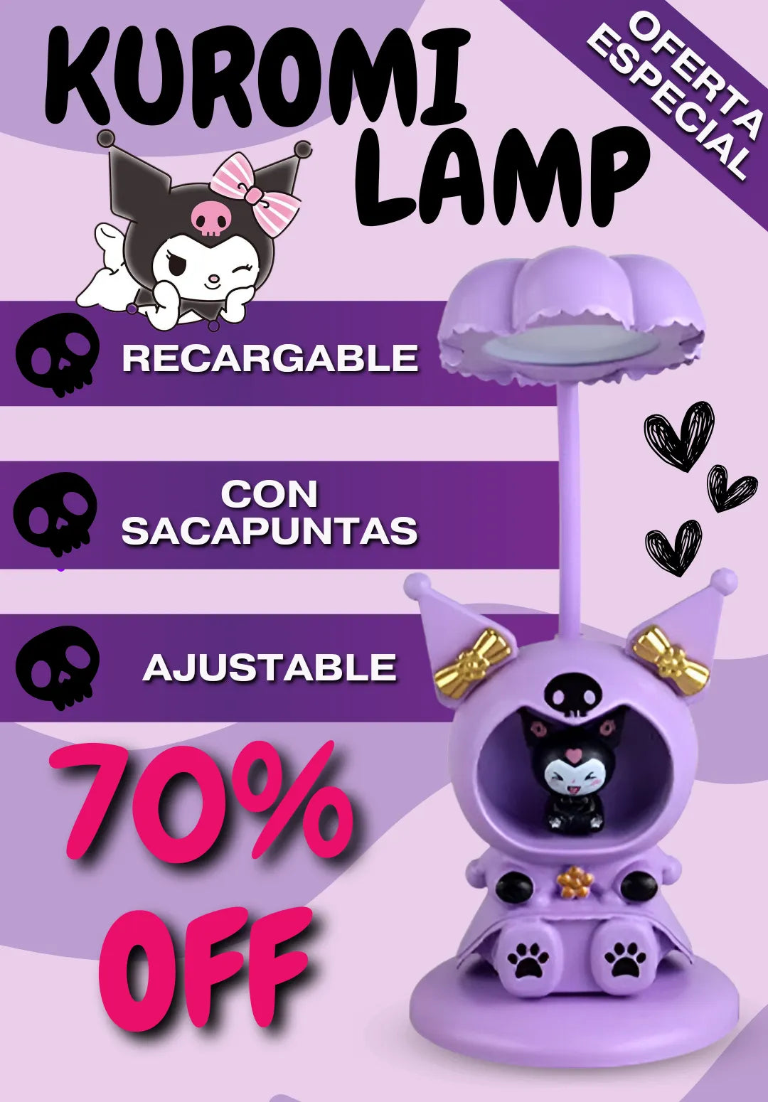 KUROMI LAMPARA LED💜