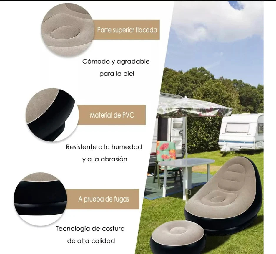 Sofá Portátil+🎁 Reposapiés y Inflador🔥