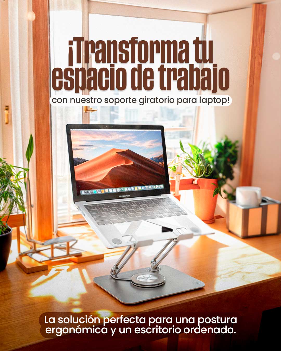 GiraPro®️ Soporte de Laptop con Rotación 360°
