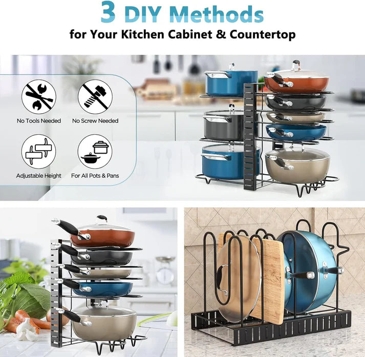 SpaceMax™️ Organizador Ajustable de Ollas