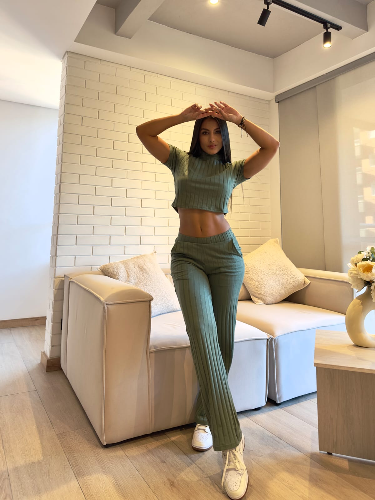 SET OVERSIZE EN TELA RIB