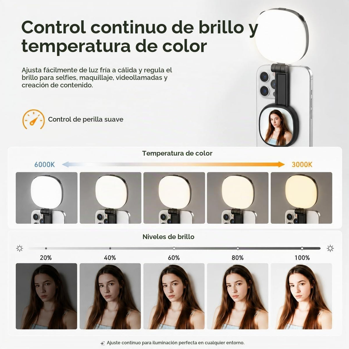 Ilumina tus selfies y videos