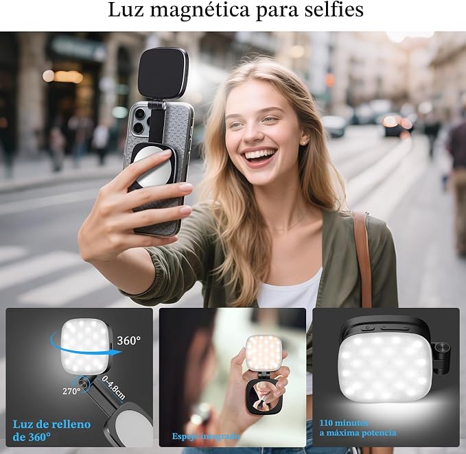 Aro de luz magnético para móvil