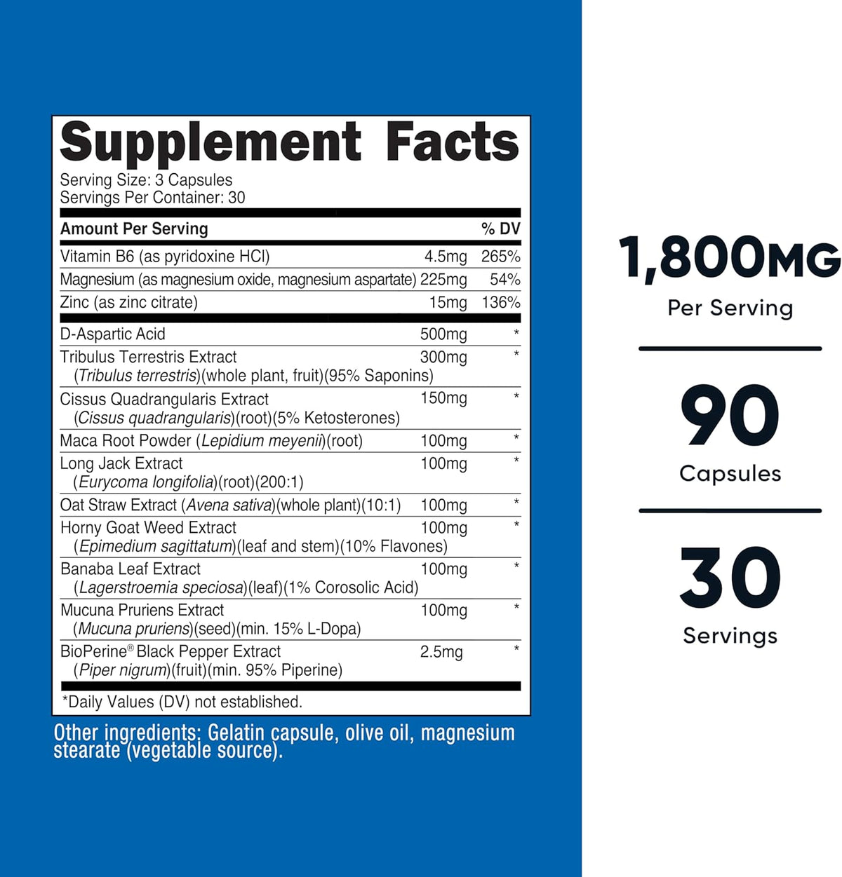 Nutricost Complejo de Testosterona 1800 mg