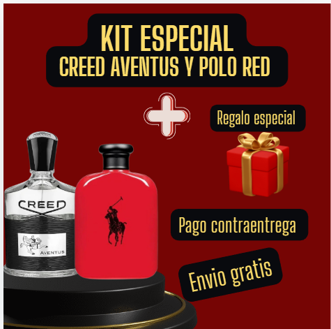 DUO SEDUCTOR POLO RED+ CREED AVENTUS🤩¡RECIBE REGALO ESPECIAL🎁!