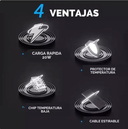 ⚡CARGADOR ULTRARAPIDO - Retráctil para Auto®️