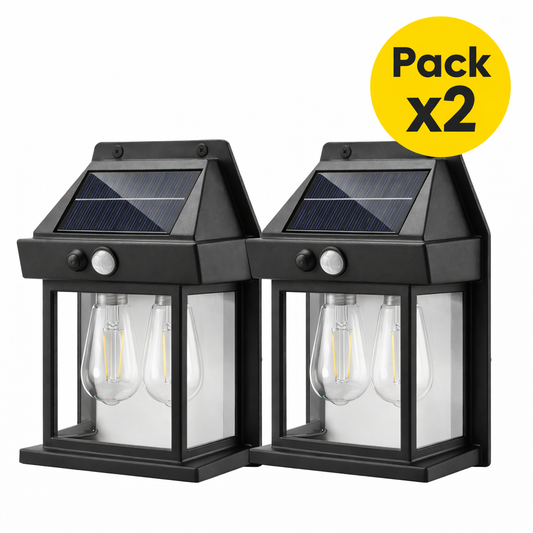 Kit 2 Lámparas Solares LED de 2 focos internos