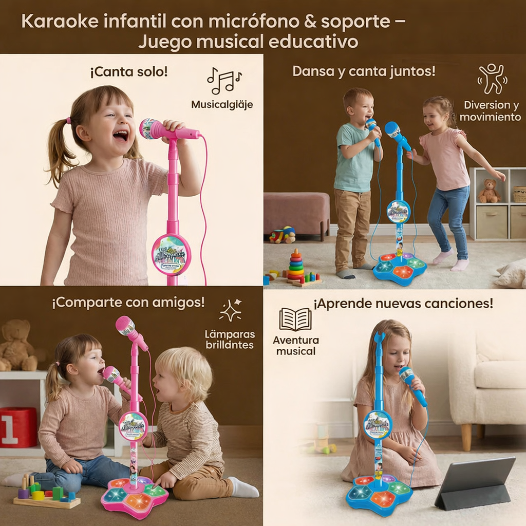 Karaoke para niños con doble micrófono.