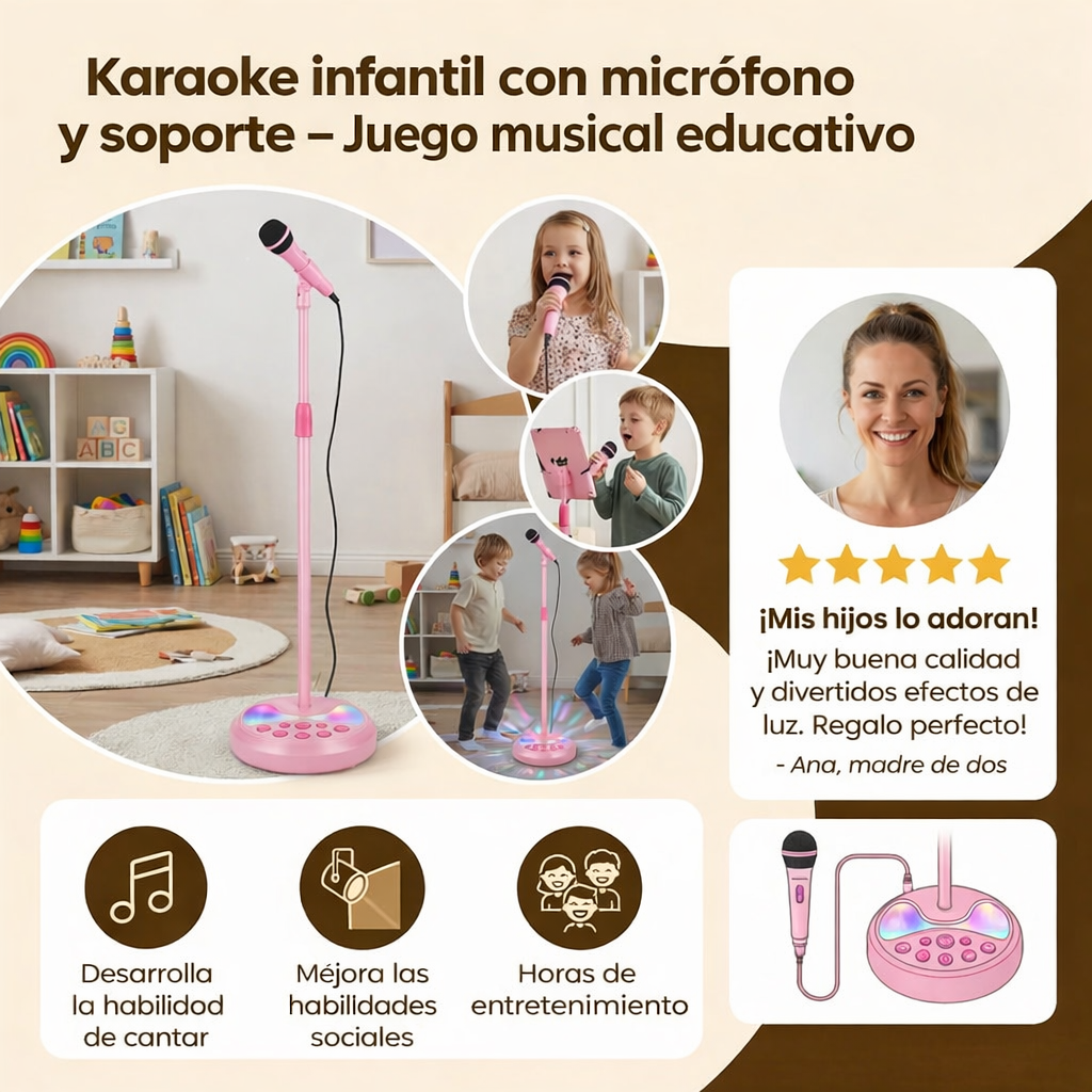 Karaoke para niños con doble micrófono.