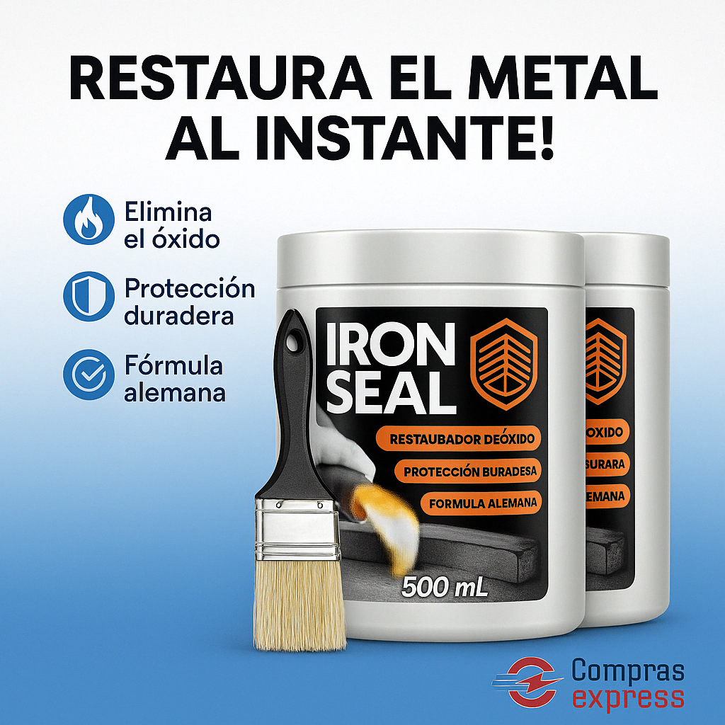Iron Seal: Restaurador de Metal con Fórmula Alemana 🔥 ¡Compra 1 🛒 Lleva 2 📦 y recibe la Brocha GRATIS 🖌️!