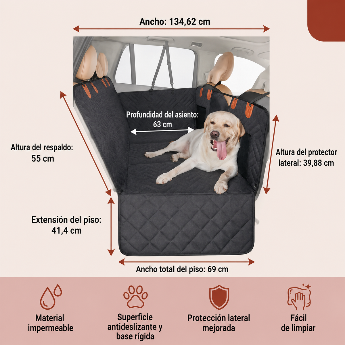 PROTECTOR DE CARRO PARA MASCOTAS