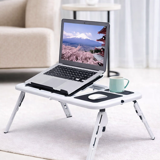 Mesa Portátil 2.0 Refrigerante con Portavaso — Convierte Cualquier Lugar en tu Espacio de Trabajo