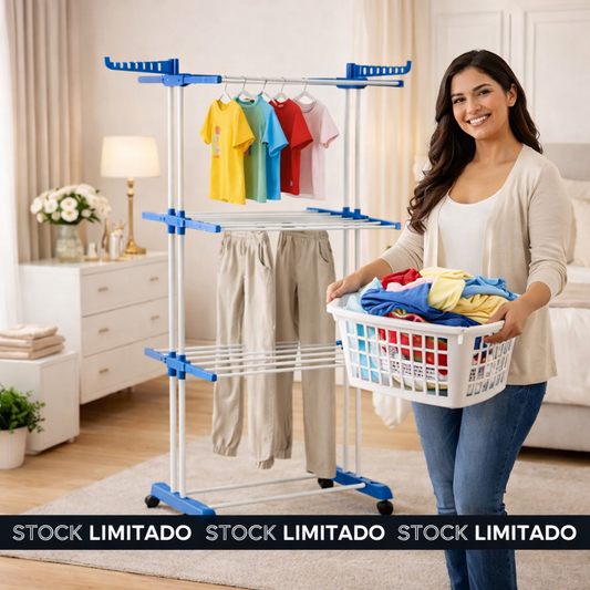 Tendedero Premium Plegable de 4 Niveles con Estructura Metálica