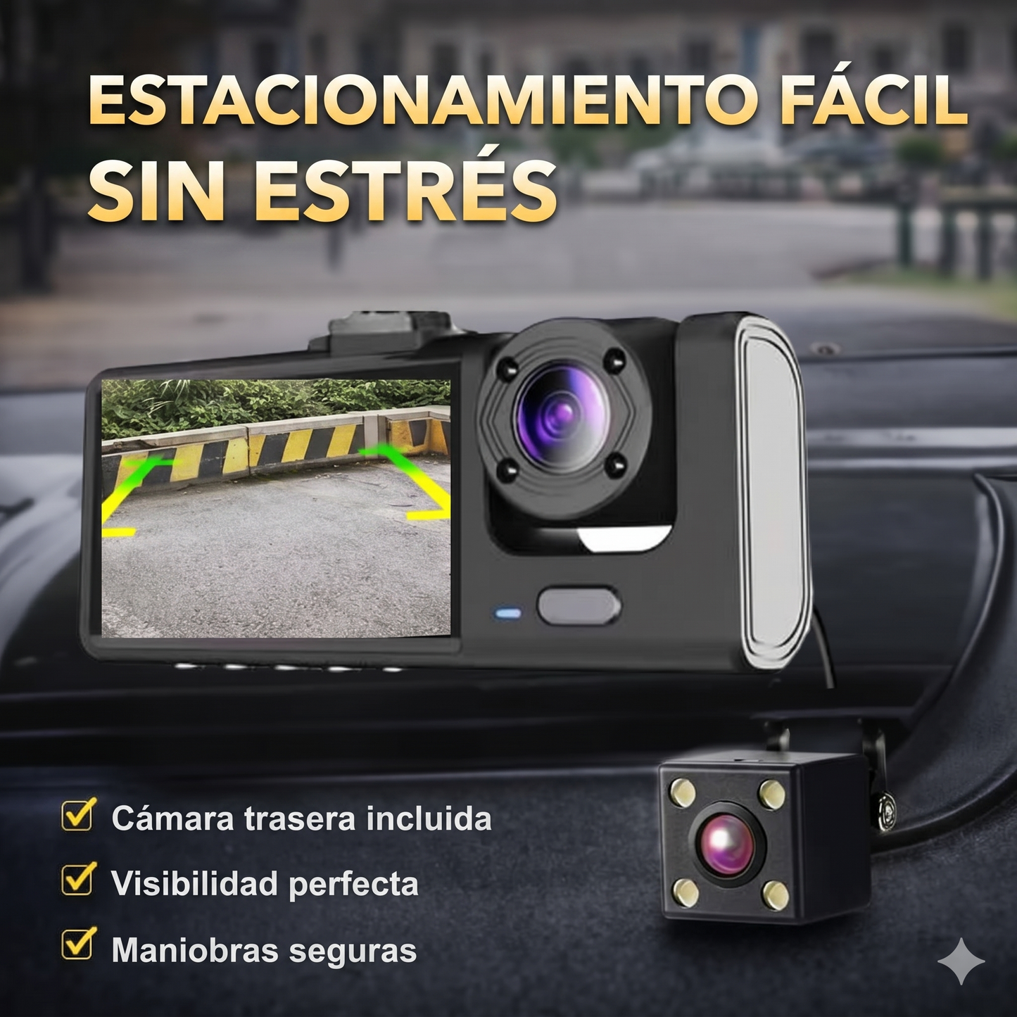 3 EN 1 FULL HD – DELANTERA / TRASERA / INTERIOR