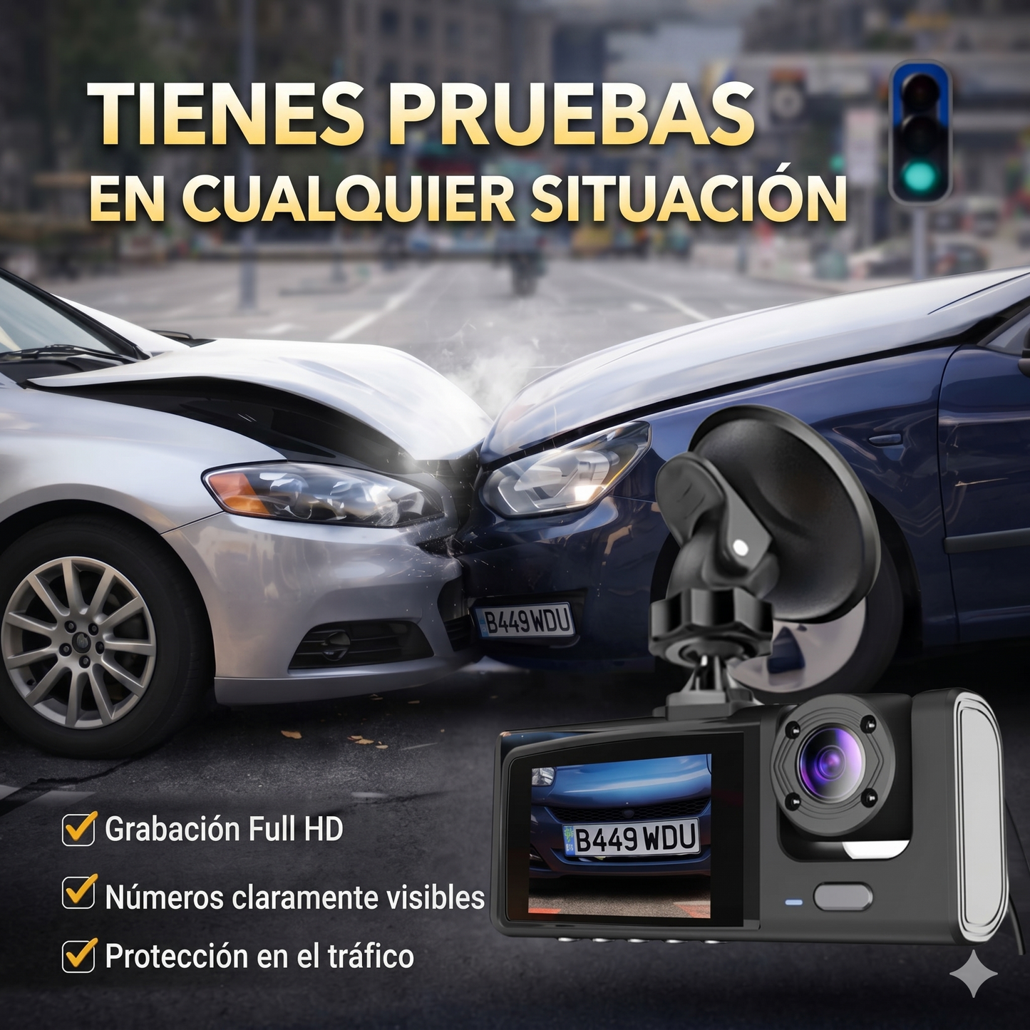 3 EN 1 FULL HD – DELANTERA / TRASERA / INTERIOR
