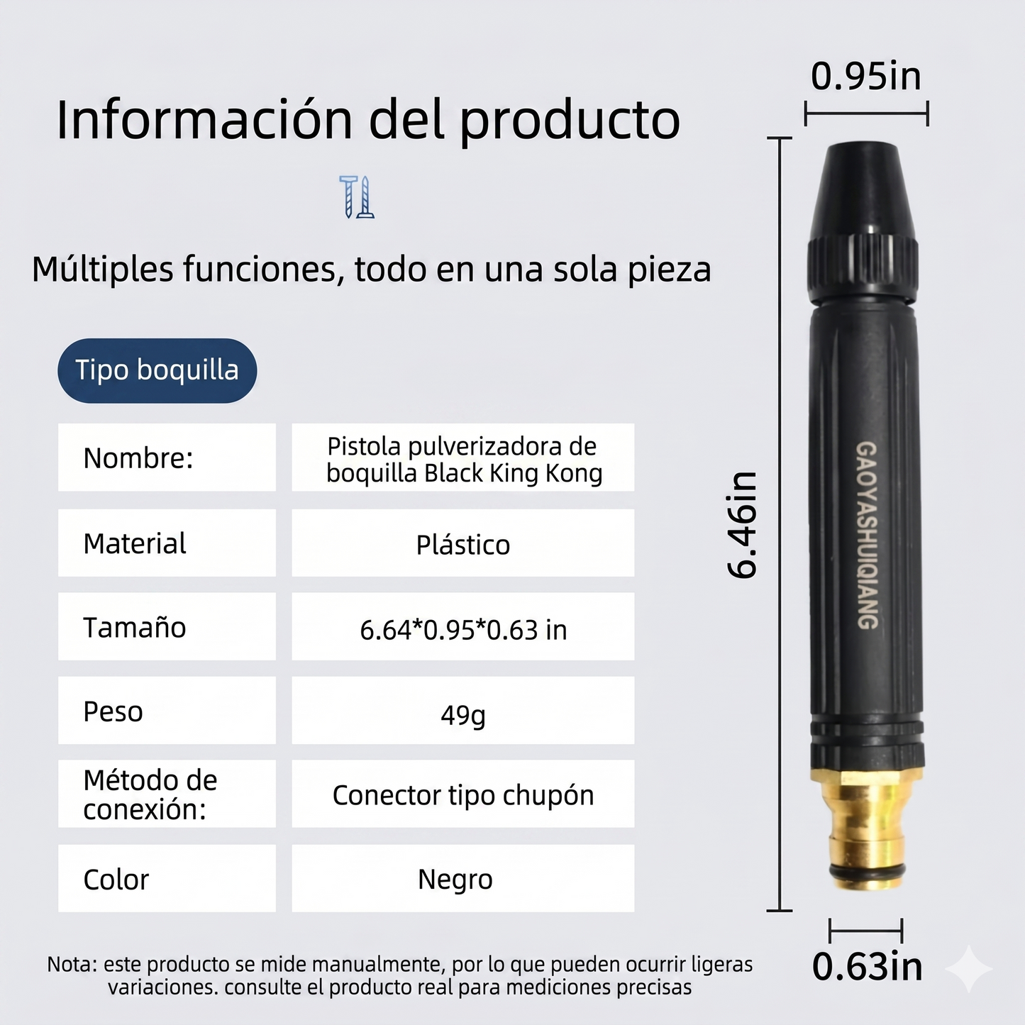 Pistola de agua a alta presión Universal