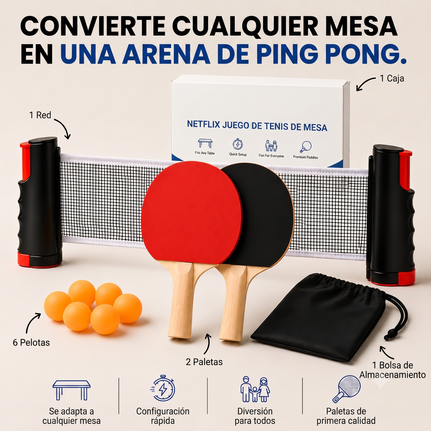 Set de juego de tenis de mesa
