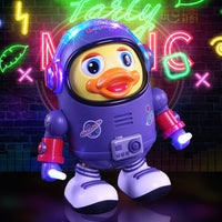 Pato bailarín Divertido juguete de astronauta con luces LED y música