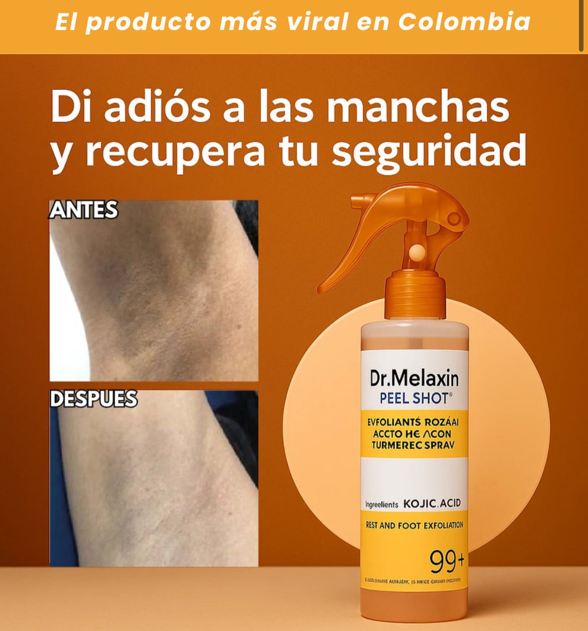 Spray exfoliante de ácido kójico y cúrcuma Peel Shot