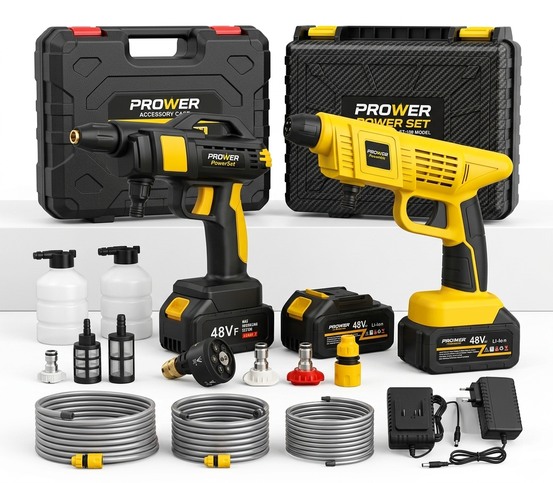 Hidrolavadora Inalámbrica 48V con 2 Baterías + Kit Completo