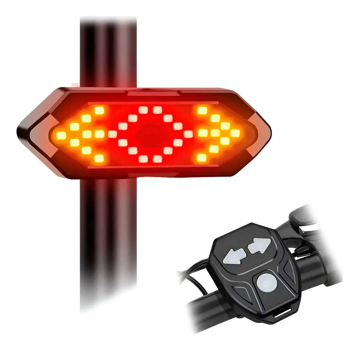 Luz de seguridad inteligente para bicicleta con control remoto inalámbrico