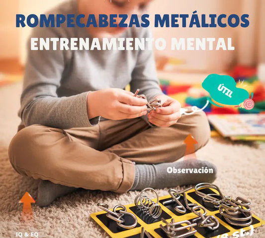 MindMaster™ – Set X20 piezas De Rompecabezas Metálicos