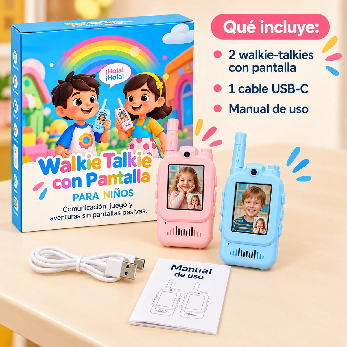Walkie Talkie para Niños con Cámara – Set x2